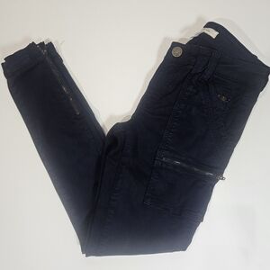 Joie Jeans Womens Size 24 Black‎ Park Skinny Zip Ankle Slash Pocket Low Rise